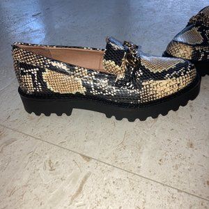 Deana Snakeskin-Print Bit Loafers